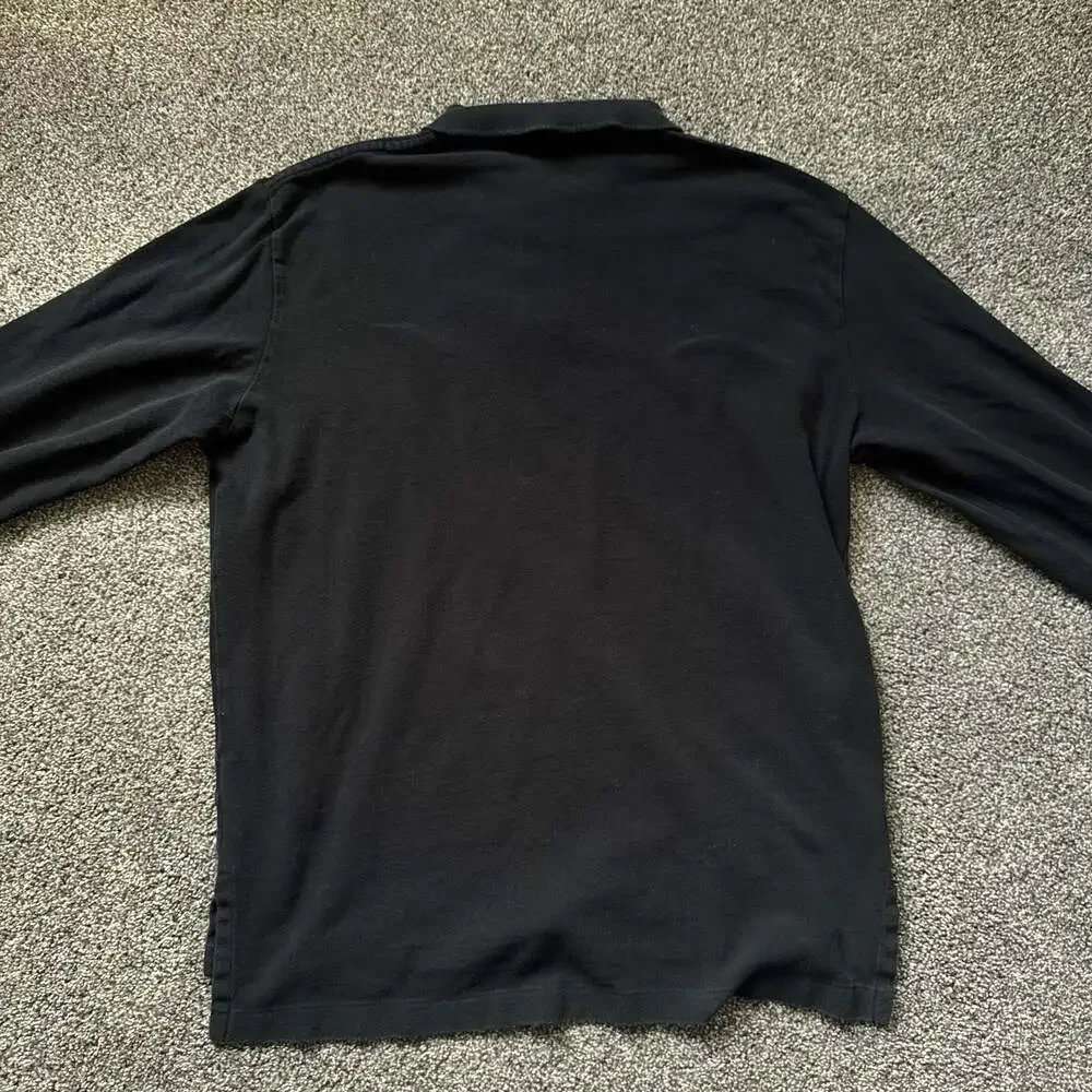 Polo Ralph Lauren Long Sleeve Mesh Polo Shirt Black Red Pony Logo Men’s Large